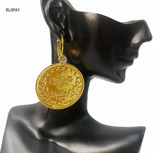 Arabic Totem Coin Earrings for Women