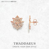 Lotus Rose Stud Earrings, 925 Silver Fine Jewelry for Women Gift