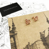 Lotus Rose Stud Earrings, 925 Silver Fine Jewelry for Women Gift