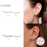 925 Silver Zircon Stud Earrings for Women 20/30mm Gold/Silver Jewelry