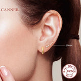 925 Silver Zircon Stud Earrings for Women 20/30mm Gold/Silver Jewelry