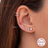 925 Silver Zircon Stud Earrings for Women 20/30mm Gold/Silver Jewelry