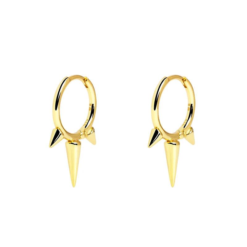 Smooth Rivet Earrings 925 Sterling Silver Hoops Pierc