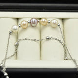 Natural Pearl Tassels Bracelet 925 Sterling Silver Beads Gift
