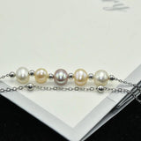 Natural Pearl Tassels Bracelet 925 Sterling Silver Beads Gift