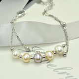 Natural Pearl Tassels Bracelet 925 Sterling Silver Beads Gift
