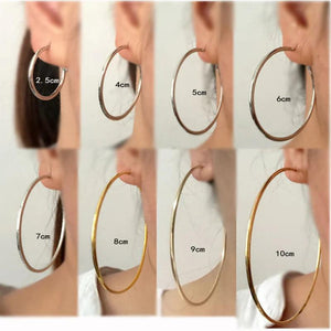 Smooth Circle Stainless Steel Hoop Earrings for Women