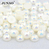 Citrine AB Pearls Beads Half Round Flat Back Stickers Crystal Stones