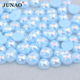 Citrine AB Pearls Beads Half Round Flat Back Stickers Crystal Stones