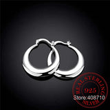 Crescent Moon Round Creole Hoop Earrings 925 Sterling Silver