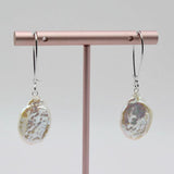 Baroque Pearl Earrings 925 Sterling Silver Long Dangle Earrings