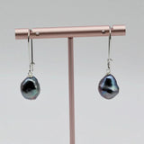 Baroque Pearl Earrings 925 Sterling Silver Long Dangle Earrings