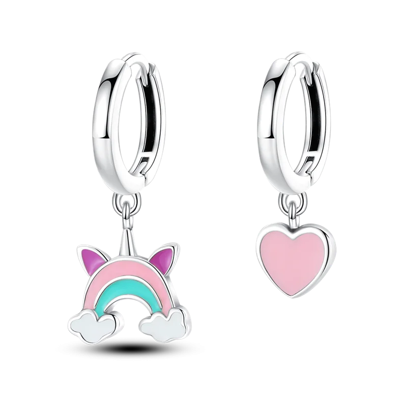 925 Silver Unicorn Stud Earrings for Girls Party Jewelry Gift