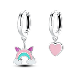 925 Silver Unicorn Stud Earrings for Girls Party Jewelry Gift