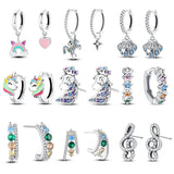 925 Silver Unicorn Stud Earrings for Girls Party Jewelry Gift
