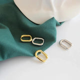925 Silver Geometric Hoop Earrings Party Jewelry