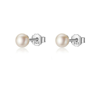 Sterling Silver Freshwater Pearl Stud Earrings for Girls Gift