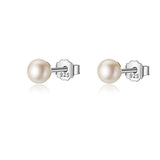 Sterling Silver Freshwater Pearl Stud Earrings for Girls Gift