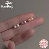 Sterling Silver Freshwater Pearl Stud Earrings for Girls Gift