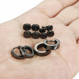 Set of 4 Pcs Unisex Stainless Steel Earrings