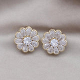 Korea Jewelry 14K Plated Copper Zircon Water Drop Earrings