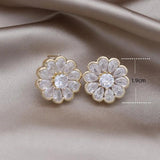 Korea Jewelry 14K Plated Copper Zircon Water Drop Earrings