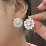 Korea Jewelry 14K Plated Copper Zircon Water Drop Earrings