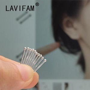 5 Pairs/Set S999 Sterling Silver Double-headed Ear Stick