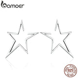 925 Sterling Silver Star Stud Earrings for Women Hyperbole Fine Jewelry