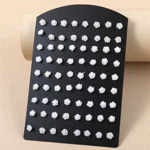 36 Pairs Resin Rose Flower Stud Earrings for Girls - Multi-Size Set