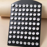 36 Pairs Resin Rose Flower Stud Earrings for Girls - Multi-Size Set