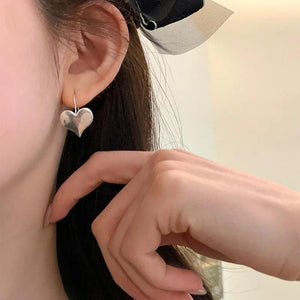 925 Vintage Heart Earrings For Women Jewelry Party Accessories