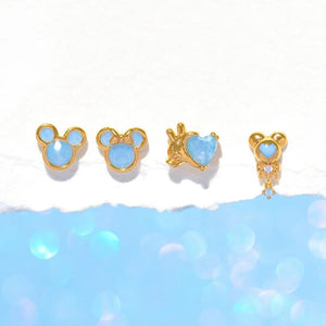 4pcs Cubic Zircon Cartoon Stud Earrings Set for Women Girls