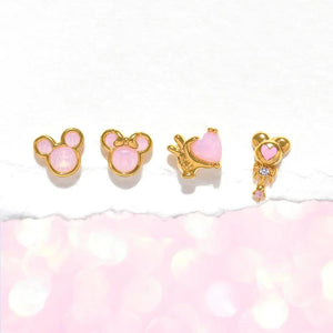 4pcs Cubic Zircon Cartoon Stud Earrings Set for Women Girls
