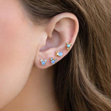 4pcs Cubic Zircon Cartoon Stud Earrings Set for Women Girls