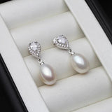 925 Silver Wedding Pearl Earrings Natural Pearl Women Gift