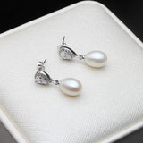 925 Silver Wedding Pearl Earrings Natural Pearl Women Gift