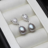 925 Silver Wedding Pearl Earrings Natural Pearl Women Gift