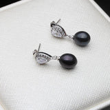 925 Silver Wedding Pearl Earrings Natural Pearl Women Gift