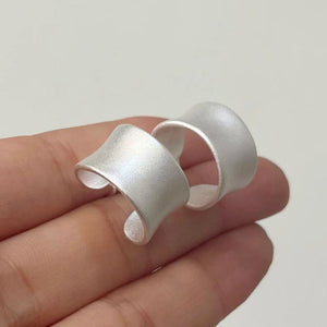 BF CLUB 925 Silver Flower Frosted Earrings Prevent Allergy