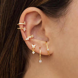 925 Sterling Silver Butterfly Crystal Hoop Earrings for Women
