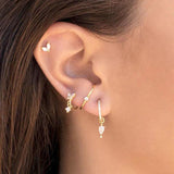 925 Sterling Silver Butterfly Crystal Hoop Earrings for Women