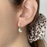925 Sterling Silver Butterfly Crystal Hoop Earrings for Women