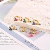 925 Sterling Silver Butterfly Crystal Hoop Earrings for Women