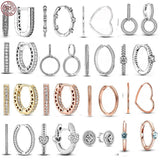 925 Sterling Silver U-Shaped Rose Earrings