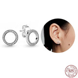 925 Sterling Silver U-Shaped Rose Earrings