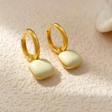 Vintage Circle Drop Earrings 925 Silver Needle