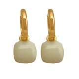 Vintage Circle Drop Earrings 925 Silver Needle