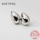 925 Sterling Silver Water Drop Stud Earrings Minimalist Jewelry