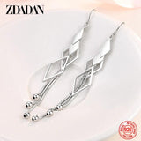 925 Silver Geometric Tassel Drop Earrings Wedding Jewelry